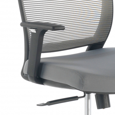 chaise pivotante gris chaise structure noire maille accoudoirs reglables 1d 5