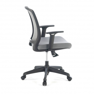 chaise pivotante gris chaise structure noire maille accoudoirs reglables 1d 4