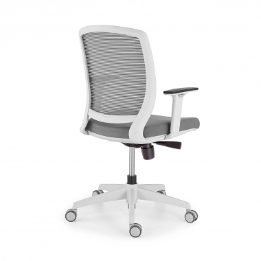 chaise pivotante blanc gris chaise structure blanche maille accoudoirs reglables 1d 3