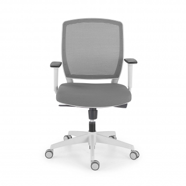 chaise pivotante blanc gris chaise structure blanche maille accoudoirs reglables 1d 6