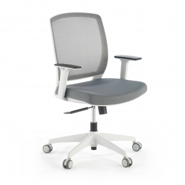 chaise pivotante blanc gris chaise structure blanche maille accoudoirs reglables 1d 1