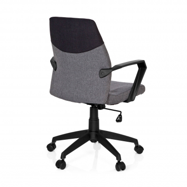 chaise de bureau gris dosseret bas tissu accoudoirs fixes 6