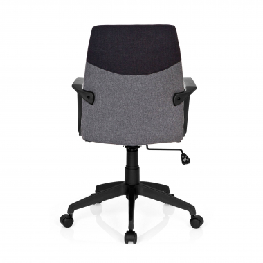 chaise de bureau gris dosseret bas tissu accoudoirs fixes 7