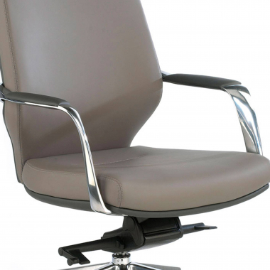 fauteuil de bureau gris dossier haut bicolore simil cuir accoudoirs rembourres 5
