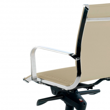 fauteuil de bureau beige structure chromee similicuir simil cuir accoudoirs fixes 5