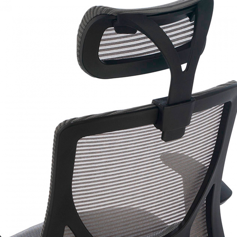 Chaise pour Ordinateur Lake, en maille, avec accoudoirs réglables et appui-tête