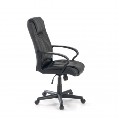 fauteuil de bureau noir genova simil cuir accoudoirs fixes 4