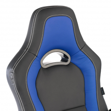 chaise gaming bleu dakar simil cuir accoudoirs fixes 4