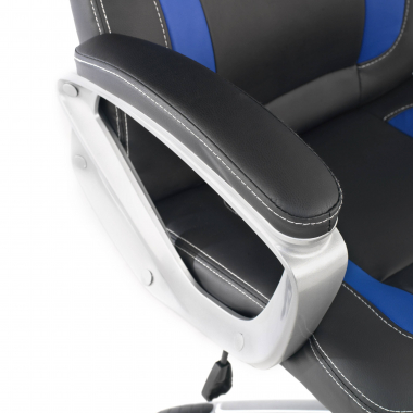 chaise gaming bleu dakar simil cuir accoudoirs fixes 5