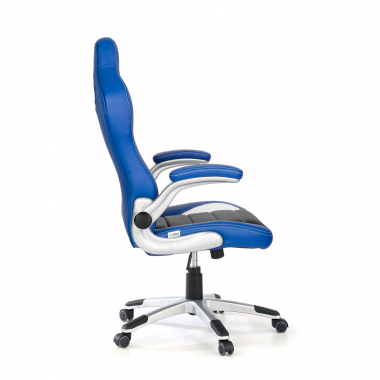 chaise gaming bleu lotus simil cuir accoudoirs rabattables 4