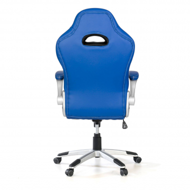 chaise gaming bleu lotus simil cuir accoudoirs rabattables 7