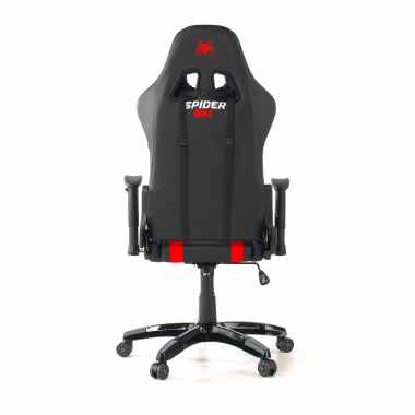 chaise gaming rouge spider simil cuir accoudoirs mobiles coussin lombaire et cervical appui tete 7