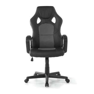 chaise gaming gris montmelo simil cuir accoudoirs fixes 3