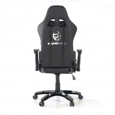 chaise gaming gris game pro simil cuir accoudoirs mobiles coussin lombaire et cervical appui tete 5