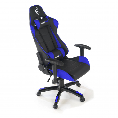 chaise gaming bleu game pro simil cuir accoudoirs mobiles coussin lombaire et cervical appui tete 7