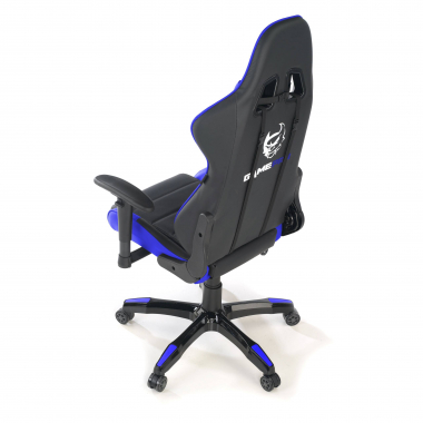 chaise gaming bleu game pro simil cuir accoudoirs mobiles coussin lombaire et cervical appui tete 8
