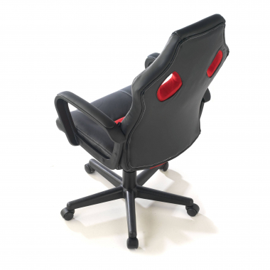 chaise gaming rouge montmelo simil cuir accoudoirs fixes 8