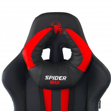 chaise gaming rouge spider simil cuir accoudoirs mobiles coussin lombaire et cervical appui tete 5
