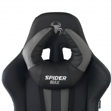 chaise gaming gris spider simil cuir accoudoirs mobiles coussin lombaire et cervical appui tete 5