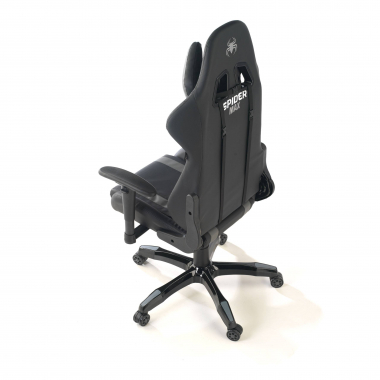 chaise gaming gris spider simil cuir accoudoirs mobiles coussin lombaire et cervical appui tete 9