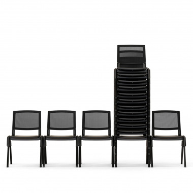 chaise de conference noir shield maille sans accoudoirs 11