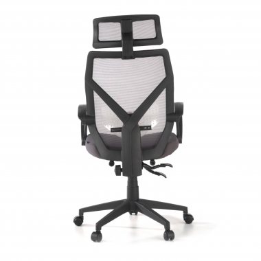 chaise de bureau gris neo maille accoudoirs fixes appui tete repose pieds extensible 6