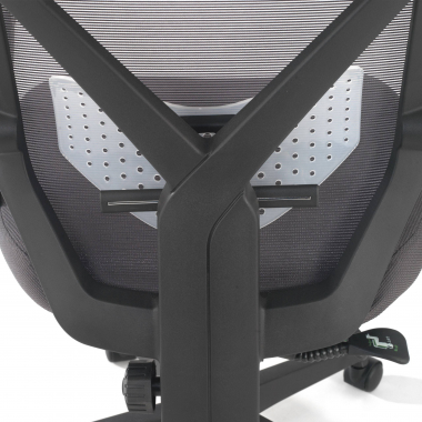 chaise de bureau gris neo maille accoudoirs fixes appui tete repose pieds extensible 5