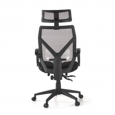 chaise de bureau noir neo maille accoudoirs fixes appui tete repose pieds extensible 6