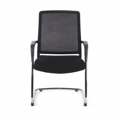 chaise de conference noir rouge respirant maille accoudoirs fixes 3