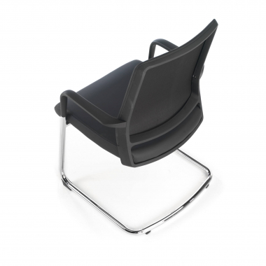 chaise de conference noir similicuir simil cuir accoudoirs fixes 8
