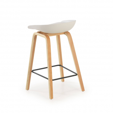 tabouret de bar blanc tabouret pieds en bois simil cuir sans accoudoirs 5