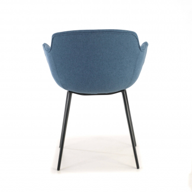 chaise de conference bleu 4 pattes tissu accoudoirs rembourres 6