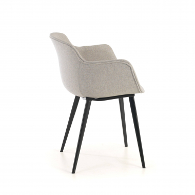 chaise de conference noir gris 4 pattes tissu accoudoirs rembourres 5
