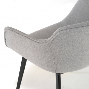 chaise de conference noir gris 4 pattes tissu accoudoirs rembourres 4