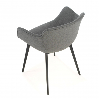 chaise de conference noir anthracite 4 pattes tissu accoudoirs rembourres 5