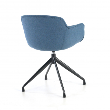 chaise de conference noir bleu base pyramide tissu accoudoirs rembourres 7