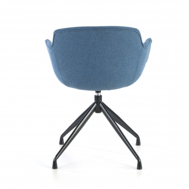chaise de conference noir bleu base pyramide tissu accoudoirs rembourres 8