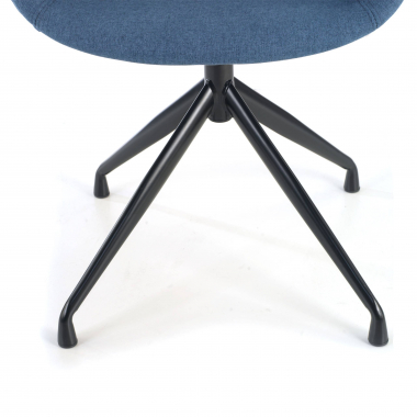 chaise de conference noir bleu base pyramide tissu accoudoirs rembourres 5