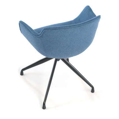 chaise de conference noir bleu base pyramide tissu accoudoirs rembourres 4