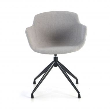 chaise de conference noir gris base pyramide tissu accoudoirs rembourres 3