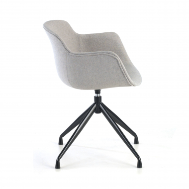 chaise de conference noir gris base pyramide tissu accoudoirs rembourres 6