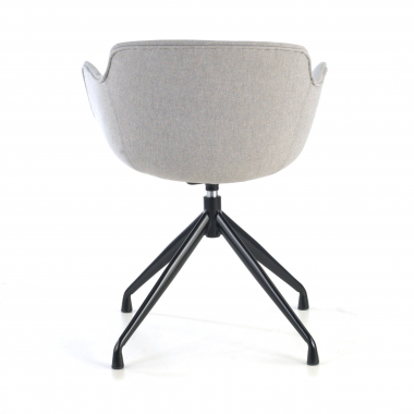 chaise de conference noir gris base pyramide tissu accoudoirs rembourres 8