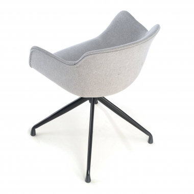 chaise de conference noir gris base pyramide tissu accoudoirs rembourres 4