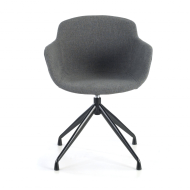 chaise de conference noir anthracite base pyramide tissu accoudoirs rembourres 3