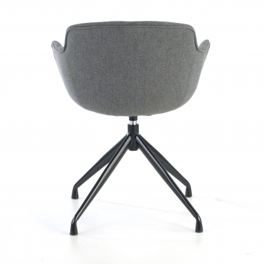chaise de conference noir anthracite base pyramide tissu accoudoirs rembourres 8