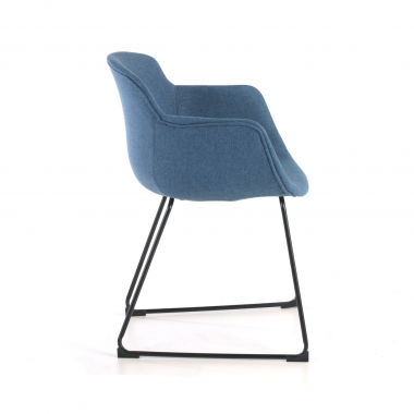 chaise de conference noir bleu structure pietement luge maille accoudoirs fixes 6