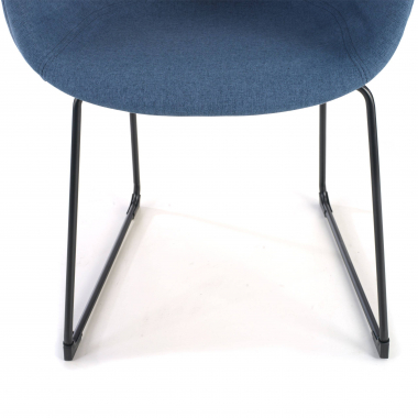 chaise de conference noir bleu structure pietement luge maille accoudoirs fixes 5