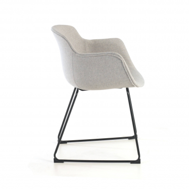 chaise de conference noir gris structure pietement luge maille accoudoirs fixes 6