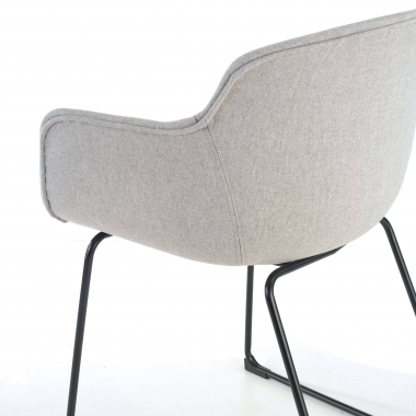 chaise de conference noir gris structure pietement luge maille accoudoirs fixes 5
