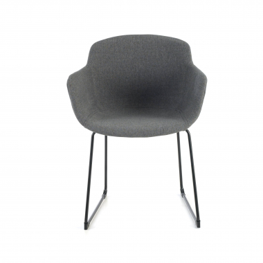 chaise de conference noir noir structure pietement luge maille accoudoirs fixes 3